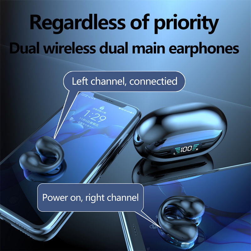 Bone Conduction Headphones TWS Earbuds Ear Clip Bluetooth 5.3 Touch Wireless Earphone In-Ear Bass HIFI Sports Headset Bone Conduction Headphones TWS Earbuds Ear Clip Bluetooth 5.3 Touch Wireless Earphone In-Ear Bass HIFI Sports Headset